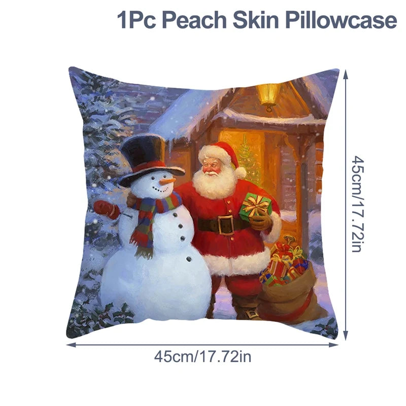 Christmas Cushion Cover Xmas Decorations For Home 2025 Merry Christmas Ornament Pillowcase Natal Navidad New Year 2026 Gifts