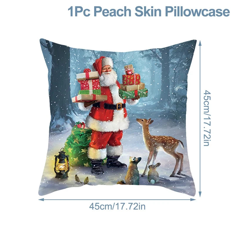 Christmas Cushion Cover Xmas Decorations For Home 2025 Merry Christmas Ornament Pillowcase Natal Navidad New Year 2026 Gifts