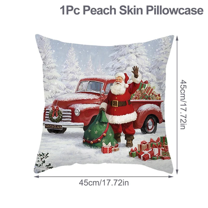Christmas Cushion Cover Xmas Decorations For Home 2025 Merry Christmas Ornament Pillowcase Natal Navidad New Year 2026 Gifts