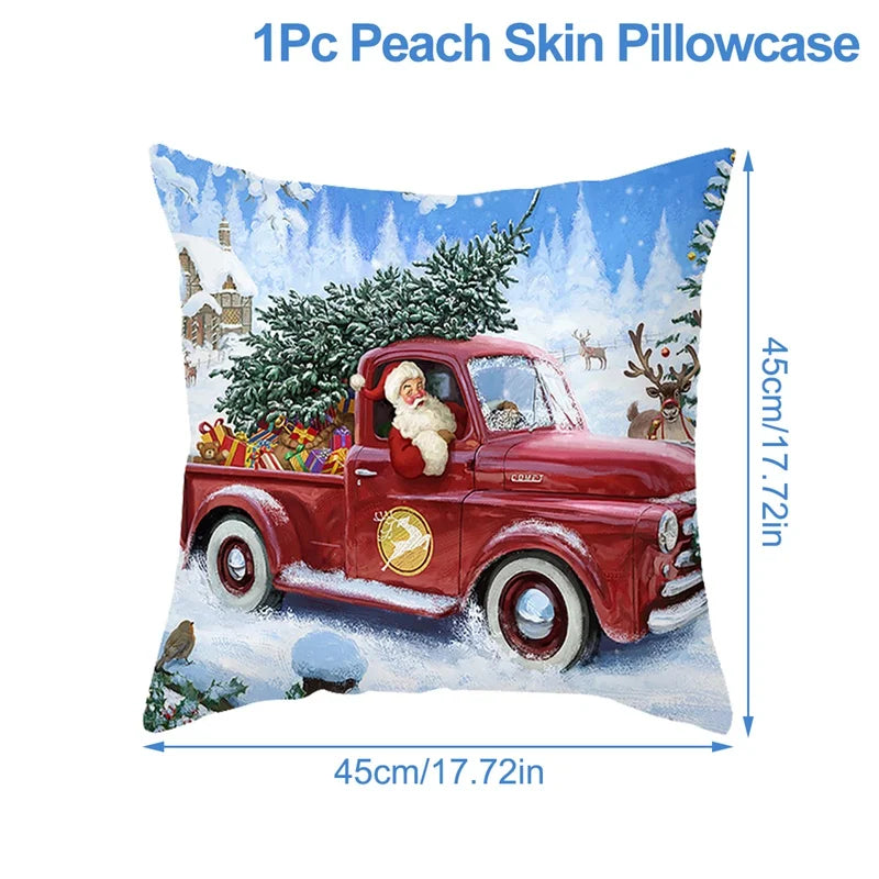 Christmas Cushion Cover Xmas Decorations For Home 2025 Merry Christmas Ornament Pillowcase Natal Navidad New Year 2026 Gifts
