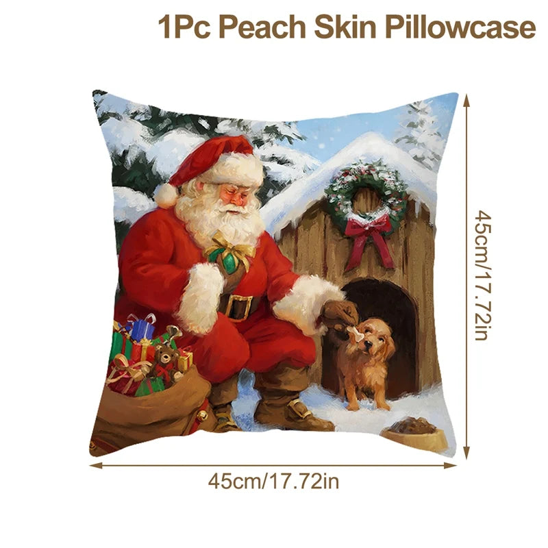 Christmas Cushion Cover Xmas Decorations For Home 2025 Merry Christmas Ornament Pillowcase Natal Navidad New Year 2026 Gifts