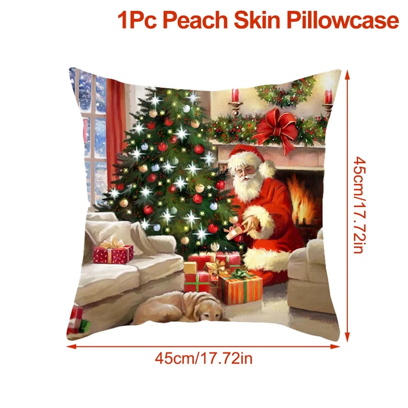 Christmas Cushion Cover Xmas Decorations For Home 2025 Merry Christmas Ornament Pillowcase Natal Navidad New Year 2026 Gifts