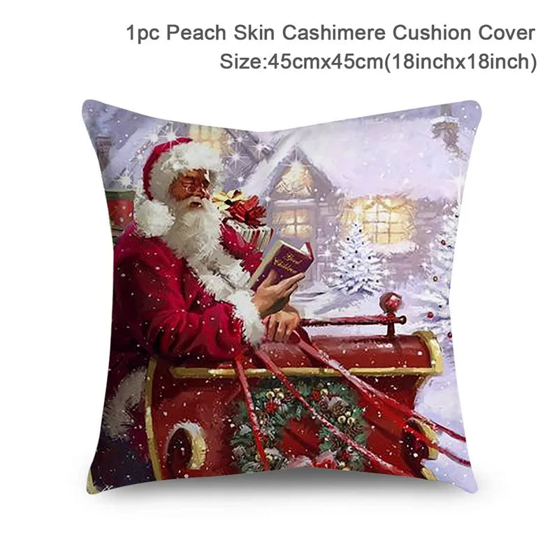 Christmas Cushion Cover Xmas Decorations For Home 2025 Merry Christmas Ornament Pillowcase Natal Navidad New Year 2026 Gifts