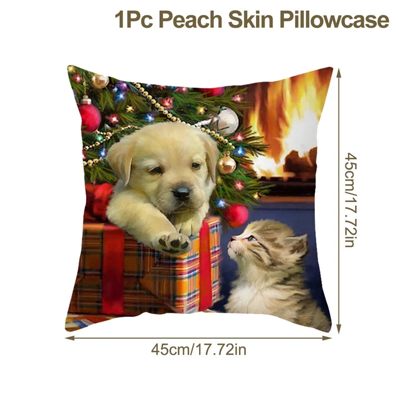 Christmas Cushion Cover Xmas Decorations For Home 2025 Merry Christmas Ornament Pillowcase Natal Navidad New Year 2026 Gifts