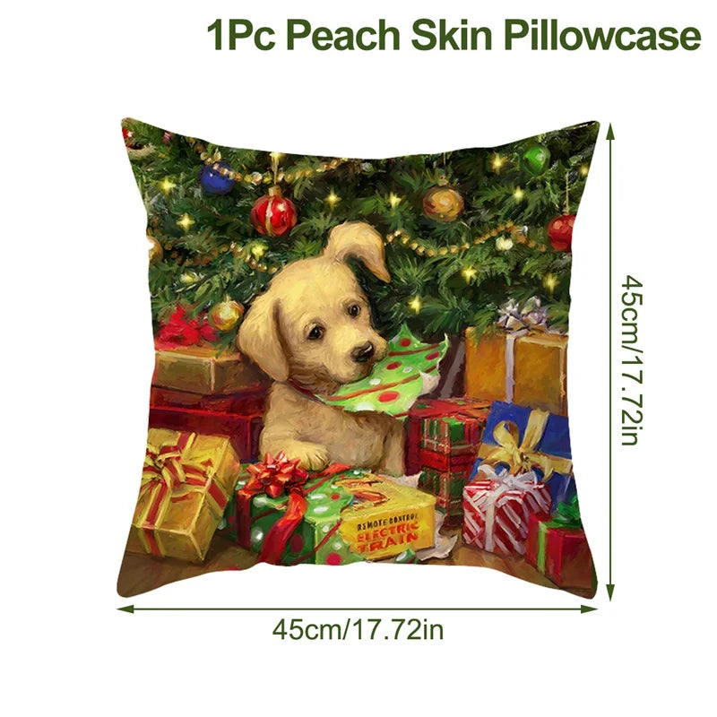 Christmas Cushion Cover Xmas Decorations For Home 2025 Merry Christmas Ornament Pillowcase Natal Navidad New Year 2026 Gifts