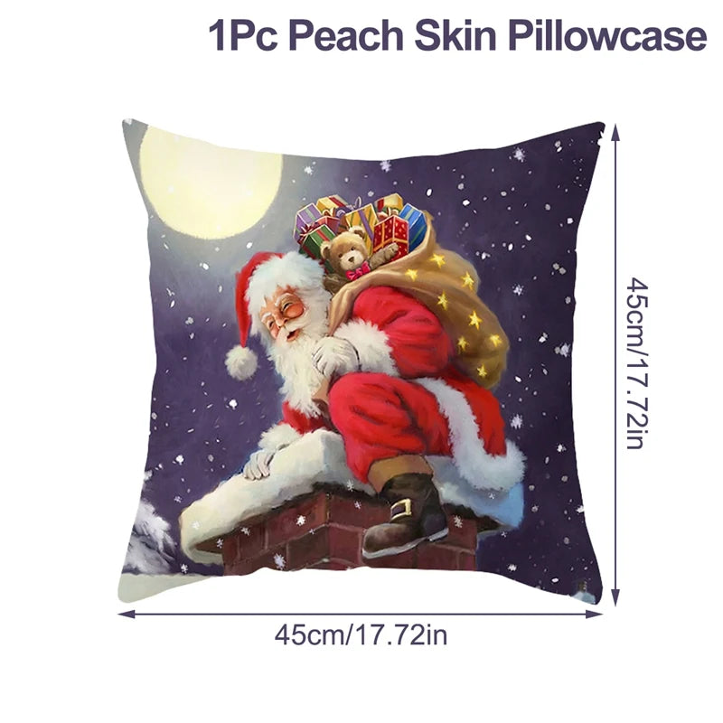 Christmas Cushion Cover Xmas Decorations For Home 2025 Merry Christmas Ornament Pillowcase Natal Navidad New Year 2026 Gifts