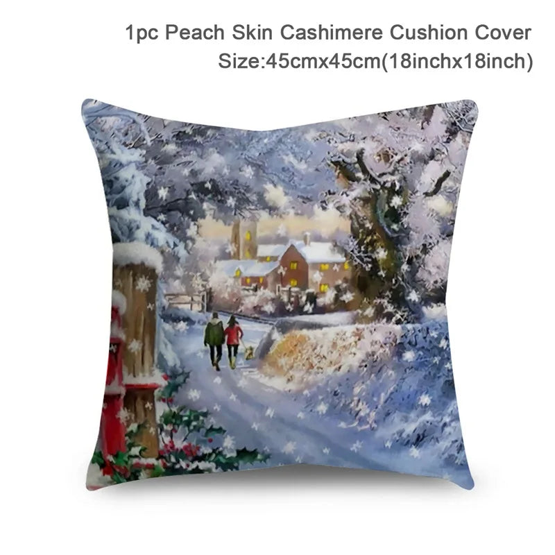 Christmas Cushion Cover Xmas Decorations For Home 2025 Merry Christmas Ornament Pillowcase Natal Navidad New Year 2026 Gifts