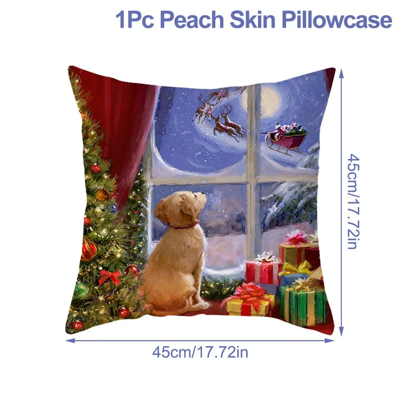 Christmas Cushion Cover Xmas Decorations For Home 2025 Merry Christmas Ornament Pillowcase Natal Navidad New Year 2026 Gifts