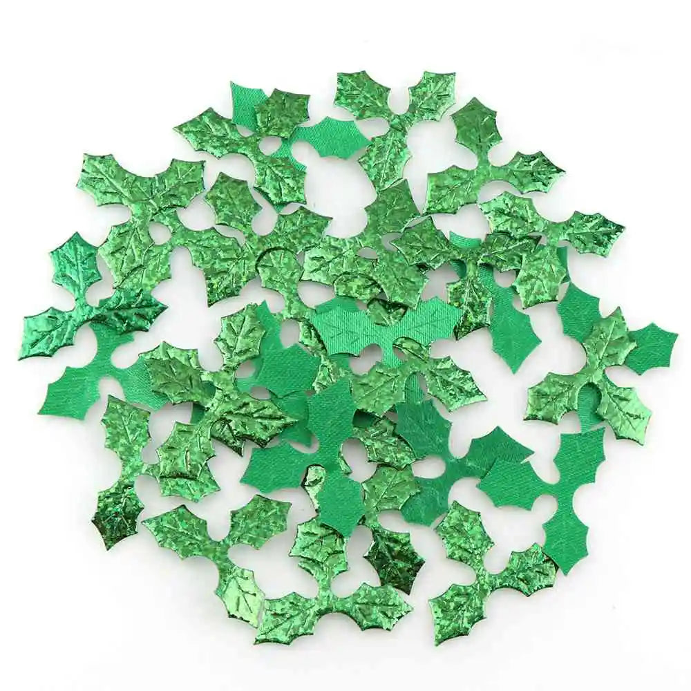 100 Pcs Fabric Laser Shiny Sequins Red Fruit With Green Leaves Christmas Tree Decoration Supplies DIY Art Fabric Accessory