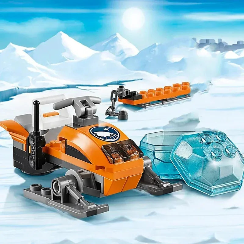 Suitable for urban series polar exploration Arctic ocean giant ship building blocks children's assembly toys Christmas gifts