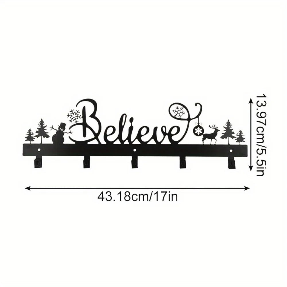 1 pc HELLOYOUNG - Enhance your mantel with Christmas stocking wall hanger. Hook bracket. Holiday decoration Santa, snowman