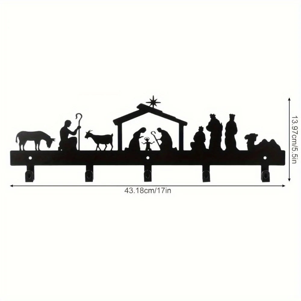 1 pc HELLOYOUNG - Enhance your mantel with Christmas stocking wall hanger. Hook bracket. Holiday decoration Santa, snowman