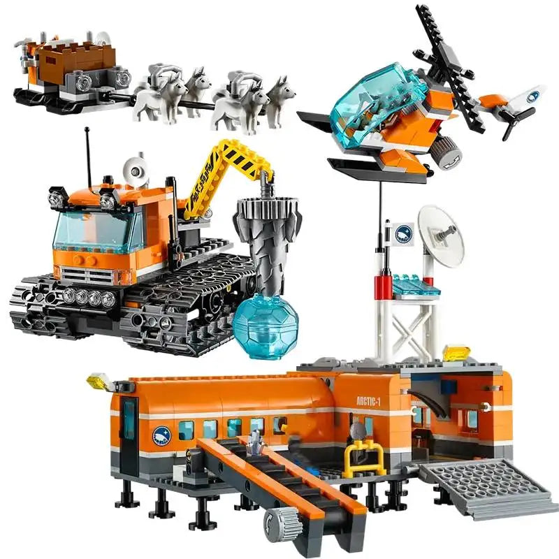 Suitable for urban series polar exploration Arctic ocean giant ship building blocks children's assembly toys Christmas gifts