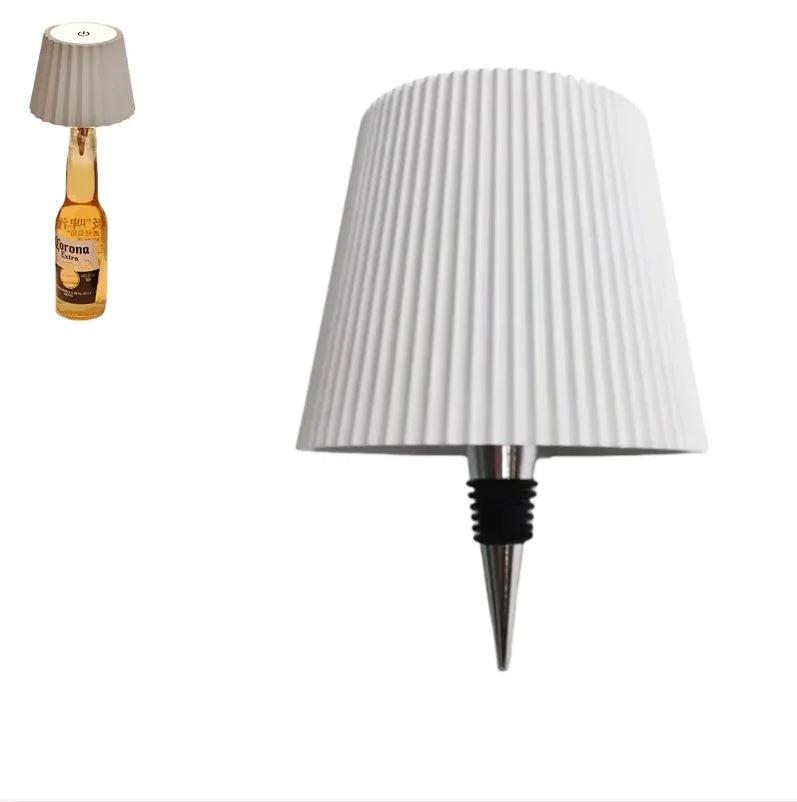 Lampe de table en forme de bouteille sans fil, commande tactile, 3 couleurs, gradation en continu, veilleuse adaptée au bar,