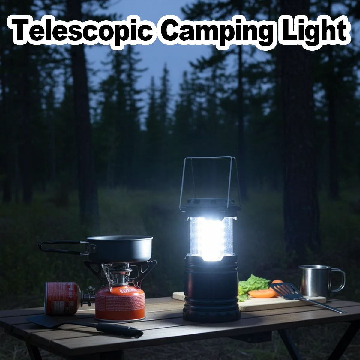 Black Camping Lantern Battey Powered Lights Lightweight Led Flashlight Waterproof Tent Battery Operated Emergency Light Folding