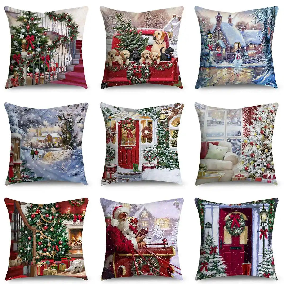 Christmas Cushion Cover Xmas Decorations For Home 2025 Merry Christmas Ornament Pillowcase Natal Navidad New Year 2026 Gifts