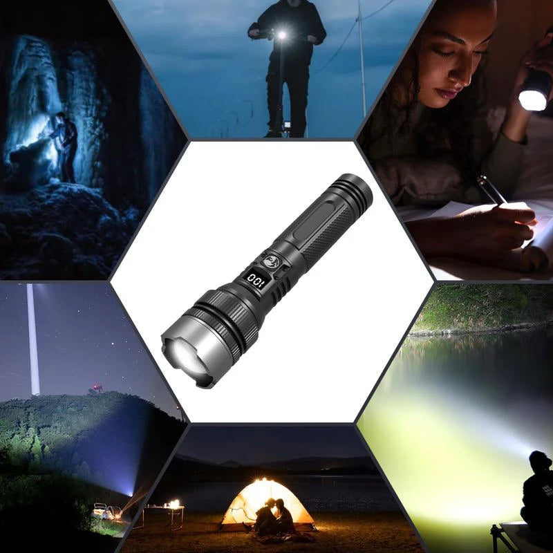 Xiaomi LED Display Laser Flashlight Super Bright Type-C Rechargeable IPX8 Waterproof Long Lasting Camping Emergency Flashlight