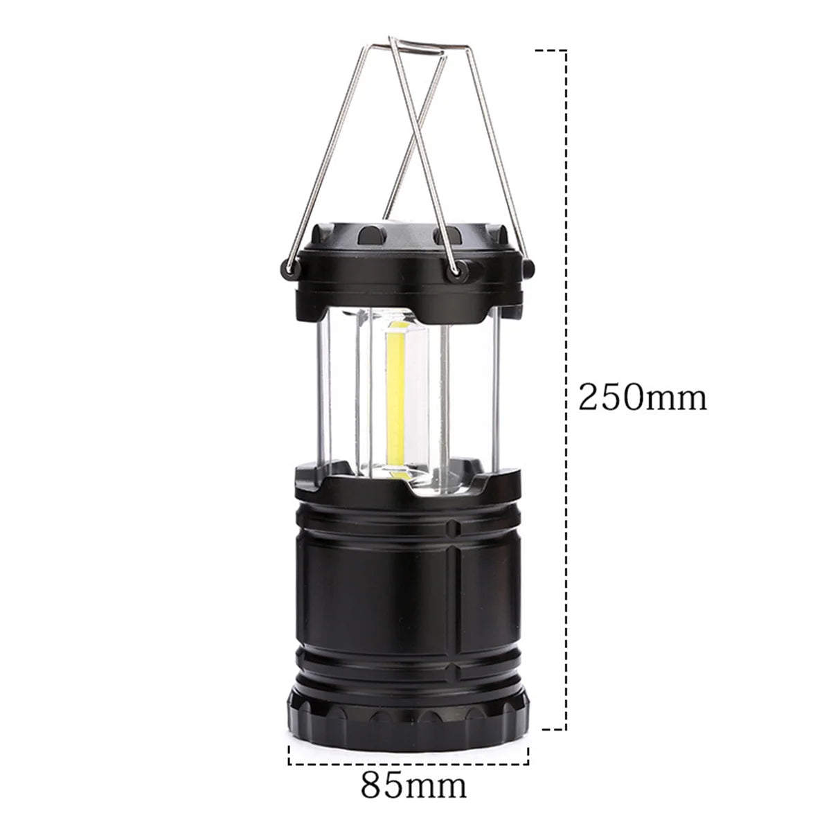 Black Camping Lantern Battey Powered Lights Lightweight Led Flashlight Waterproof Tent Battery Operated Emergency Light Folding