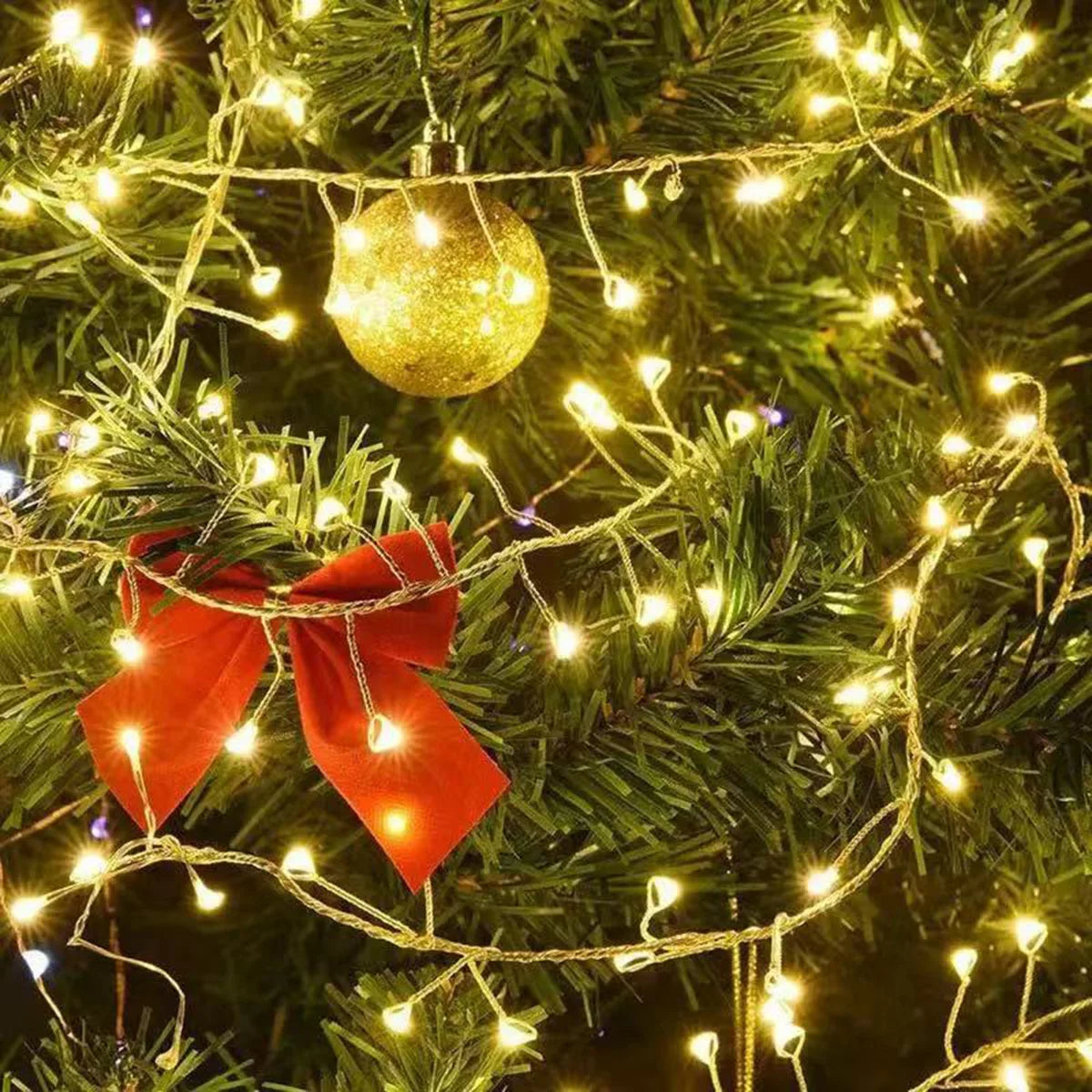 6M-50M LED String Fairy Cluster Lights Silver Wire Christmas Tree Light Outdoor Garland New Year Street Home Party Wedding Decor