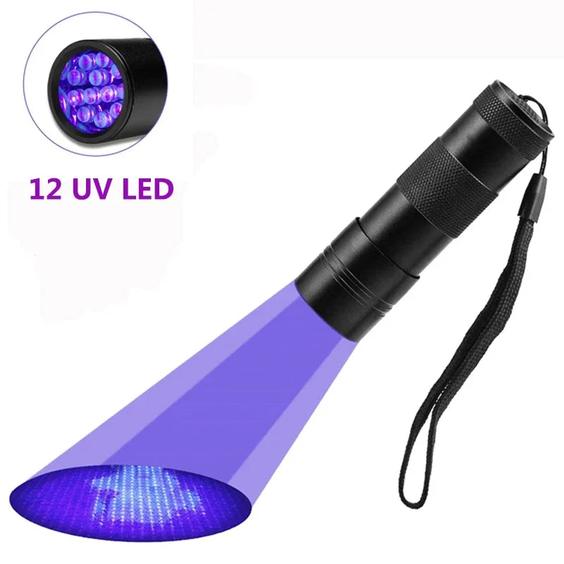Super Powerful UV Flashlight 51LED 21LED 12LED 395-400nm Black Light Flashlights UV Light Detector for Pet Urine Stains