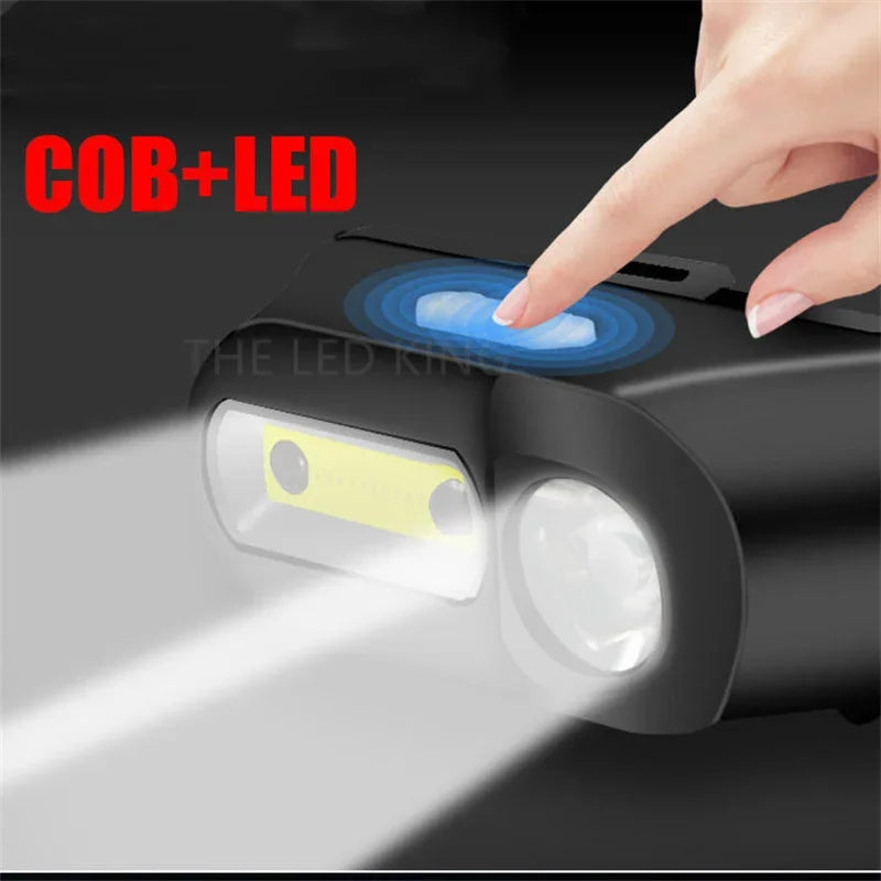 Drop Shipping 5 modes LED With Rechargeable 18650 Battery USB Portable Flashlight Lantern Headlamp Outdoor Camping Headlight