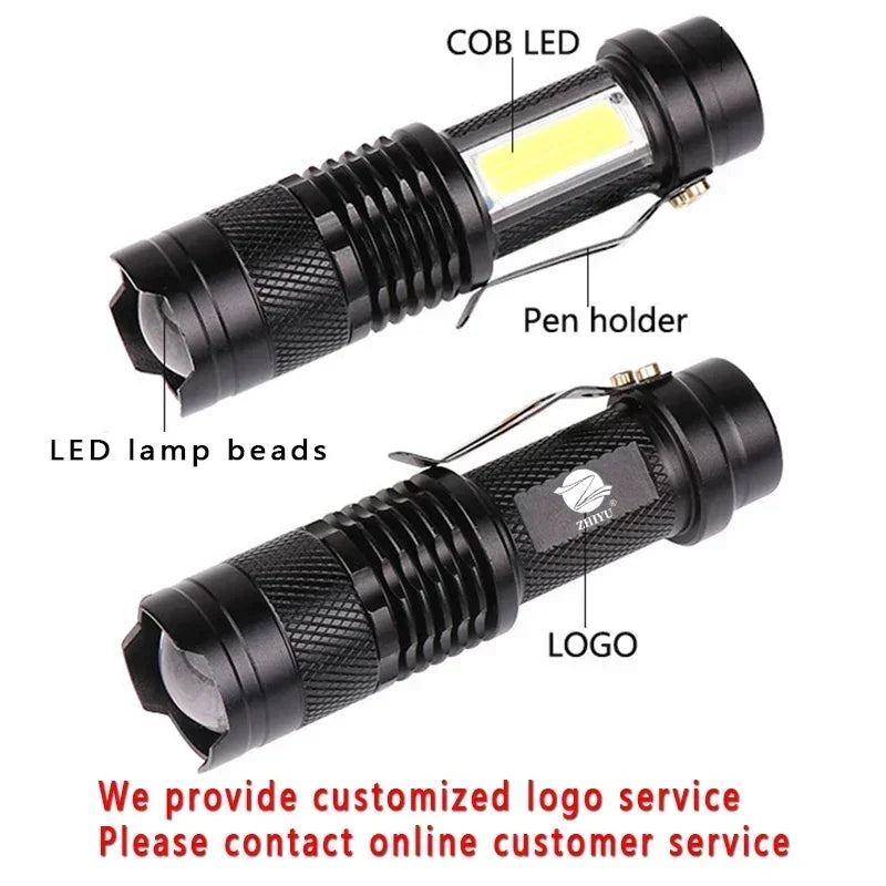 Portable USB Rechargeable Zoom LED Flashlight XP-G Q5 Mini Flash Light Torch Lantern 3 Lighting Modes Outdoor Camping Lamp