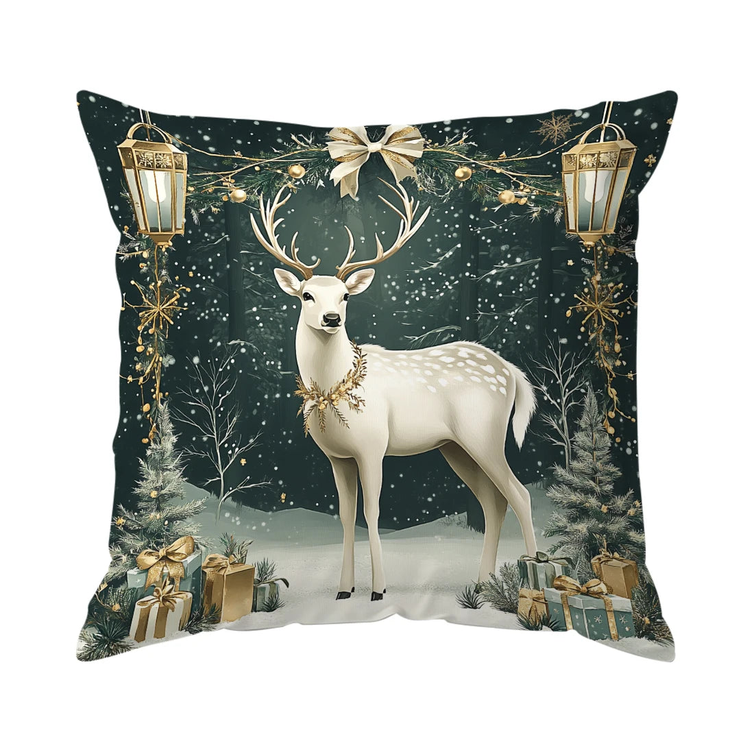 Christmas Winter Village Decorative Pillowcase 18X18 Inch Pillow Covers Throw Pillows Cushion Cases for Home Car Sofa 1pcs/4pcs