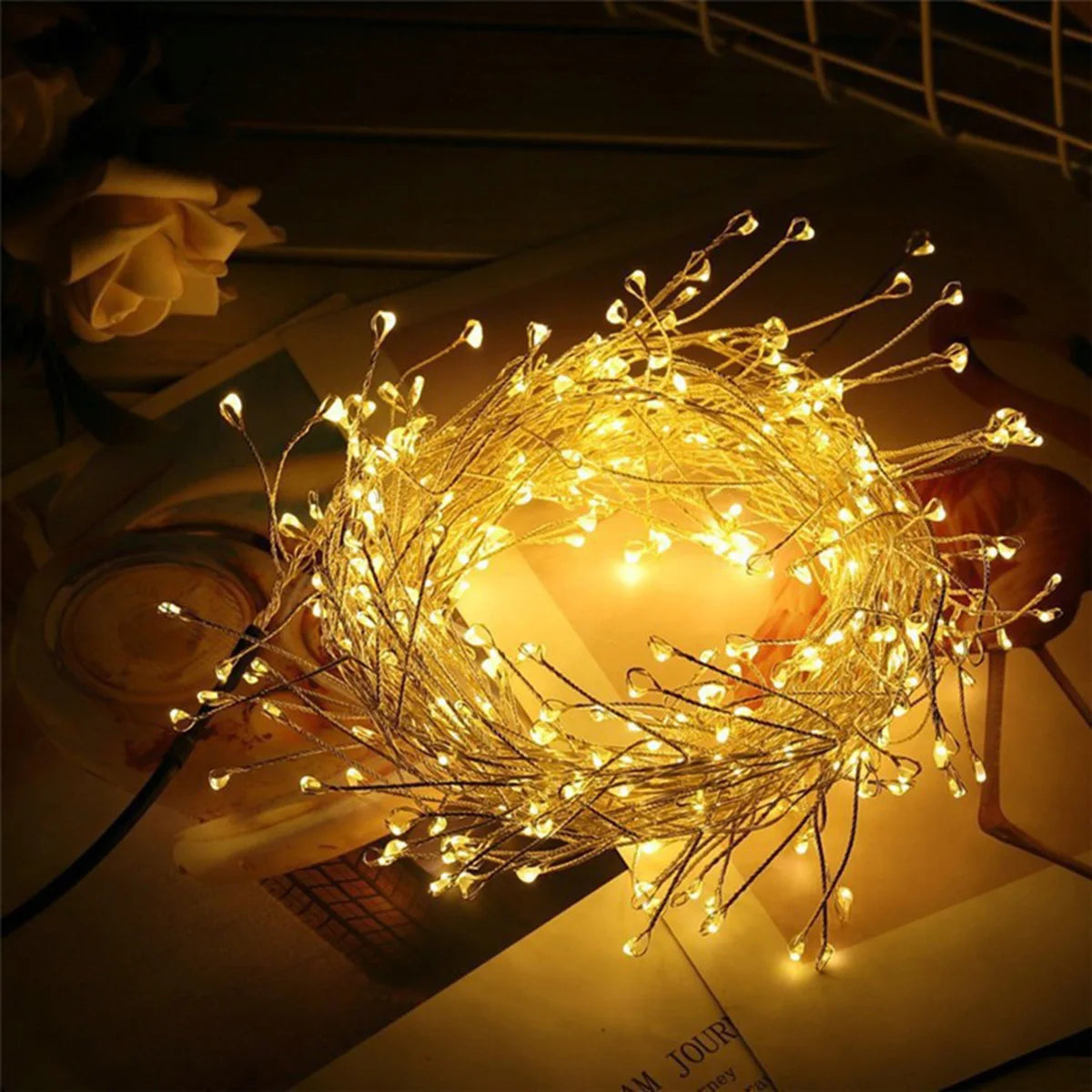 6M-50M LED String Fairy Cluster Lights Silver Wire Christmas Tree Light Outdoor Garland New Year Street Home Party Wedding Decor