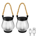 Solar Flame Lantern Outdoor Hanging Lamp 800 Lumens With Rope Handle IPX4 Waterproof Decorative Light For Garden Patio Camping