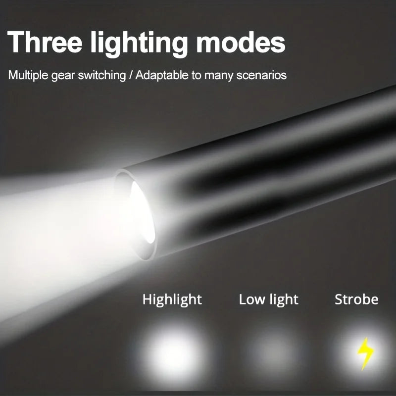 1/2PCS Mini Led Flashlight Q5 Zoom Focus Torch Lamp 400LM Built In Battery Waterproof Lamp Outdoor Camping Fishing Flashlight