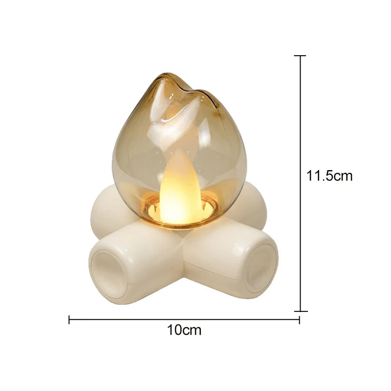 LED Flame Fire Light Bulb Bedside Table Lamp Fireplace Effect Mood Lighting for Bedroom Home Decor Hotel Bar Party Night Lights