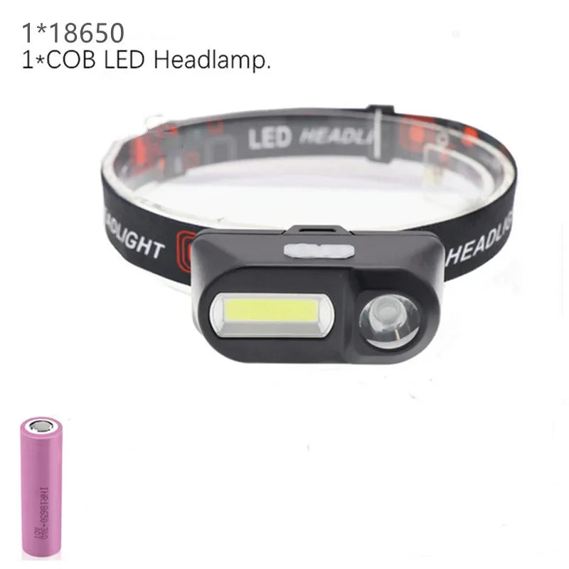 Drop Shipping 5 modes LED With Rechargeable 18650 Battery USB Portable Flashlight Lantern Headlamp Outdoor Camping Headlight
