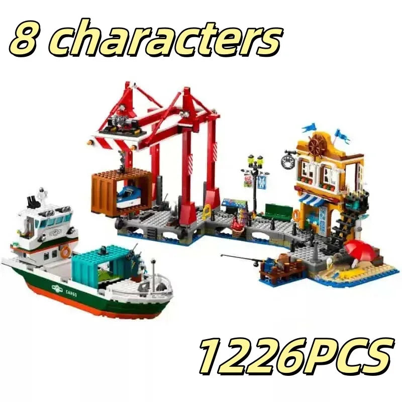 Suitable for urban series polar exploration Arctic ocean giant ship building blocks children's assembly toys Christmas gifts