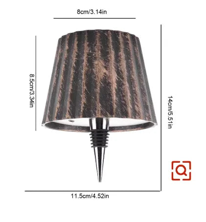 Lampe de table en forme de bouteille sans fil, commande tactile, 3 couleurs, gradation en continu, veilleuse adaptée au bar,