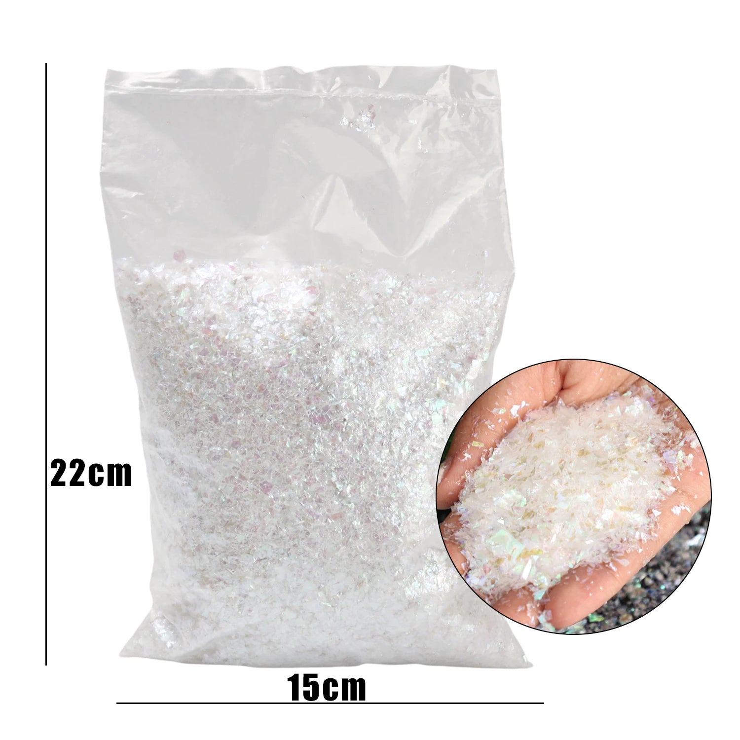 Christmas Artificial Snow Powder White Colorful Fake Snow Snowflakes Snowpowder for Xmas Tree Winter Scene Decor Home Decoration