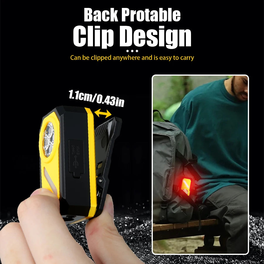 Portable Mini Rechargeable 5 LED Wick Flashlight With Magnet/Clip Waterproof Sensor EDC Torch Sensing Headlight For Outdoor