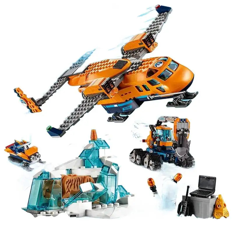 Suitable for urban series polar exploration Arctic ocean giant ship building blocks children's assembly toys Christmas gifts