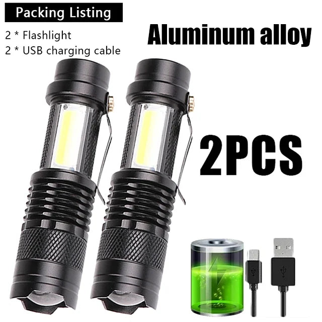 Portable USB Rechargeable Zoom LED Flashlight XP-G Q5 Mini Flash Light Torch Lantern 3 Lighting Modes Outdoor Camping Lamp