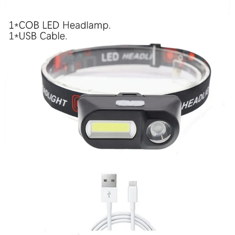 Drop Shipping 5 modes LED With Rechargeable 18650 Battery USB Portable Flashlight Lantern Headlamp Outdoor Camping Headlight