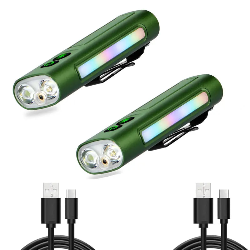 Multi-function Pocket Flashlight With Tail Magnet Emergency Outdoor Torch Portable Built-In Battery Rechargeable Clip Work Lamp