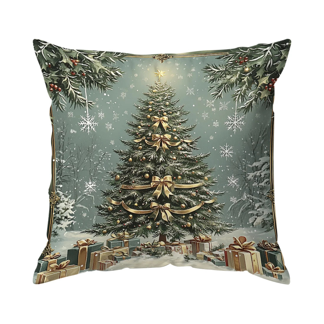 Christmas Winter Village Decorative Pillowcase 18X18 Inch Pillow Covers Throw Pillows Cushion Cases for Home Car Sofa 1pcs/4pcs