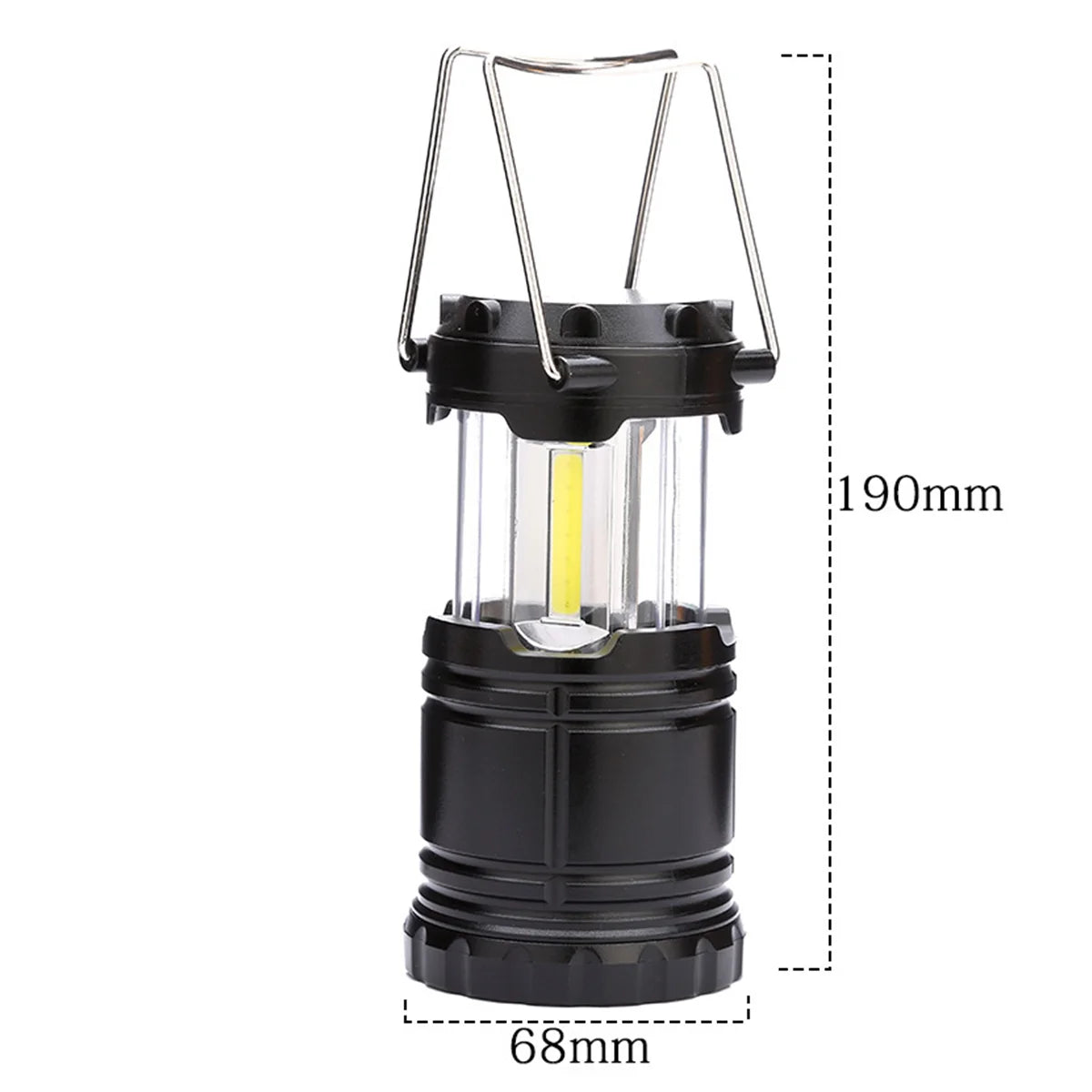 Black Camping Lantern Battey Powered Lights Lightweight Led Flashlight Waterproof Tent Battery Operated Emergency Light Folding