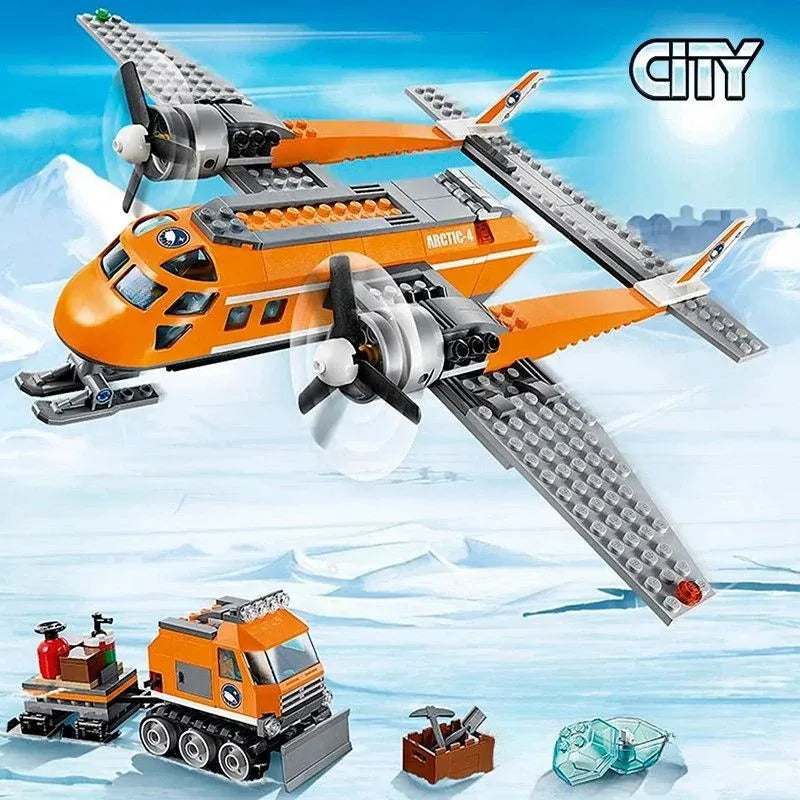 Suitable for urban series polar exploration Arctic ocean giant ship building blocks children's assembly toys Christmas gifts